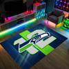 Seattle Seahawks Design Crystal Velvet Carpet Cozy Non?Slip Printed Rug For Bedroom Living Room Entrance