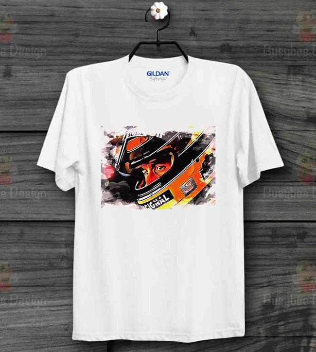 AYRTON SENNA 100% Cotton T-shirt Mens Tees Top F1 Driver Helmet Grand Prix Gift Unisex 100% Cotton T-shirt Mens Womens Tees Top
