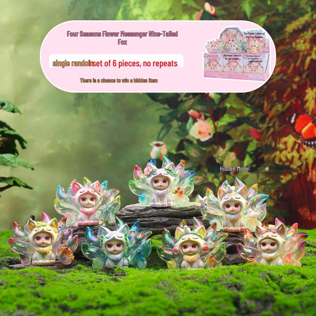 Mythical Beast Series: Ancient Nine-Tailed Fox Blind Box Figurine for Bedroom Decoration