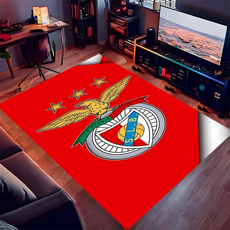1pc Sport Lisboa E Benfica Print Area Rug - Soft,Washable Non-Slip Indoor Mat for Office Chairs,Living Room,Home Office Decorative Rug