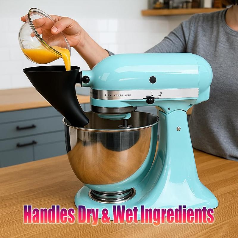 For KitchenAid Artisan KSM150 Flour Funnel Attachment - Plastic Powder Funnel with Easy-Pour Diameter for Tilt-Head Mixers