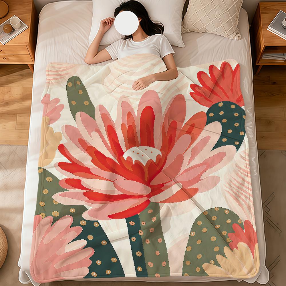 Fashion Vibrant Floral Modern Art Flannel Soft Warm Plush Blanket For Sofa Living Room Pet Hogar Bedroom Gift Home Car Portable