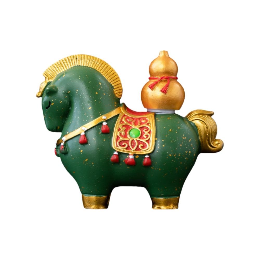 Resin Horse Figurine Chinese Style Tea Table Decoration Zodiac Horse Ornaments Car Decor Pony Horse Miniature Home