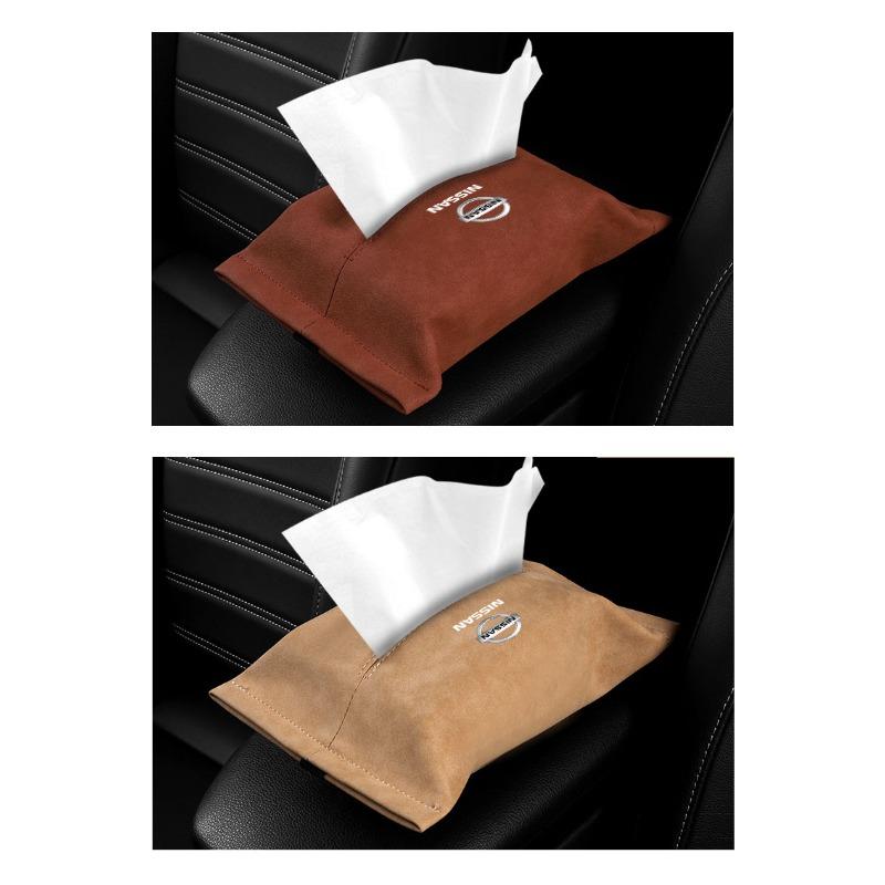 1Pcs Car Tissue Box Holder Sun Visor Seat Back Car Accessories For Nissan Nismo Almera Tiida Juke Teana Qashqai 350Z 370Z GTR