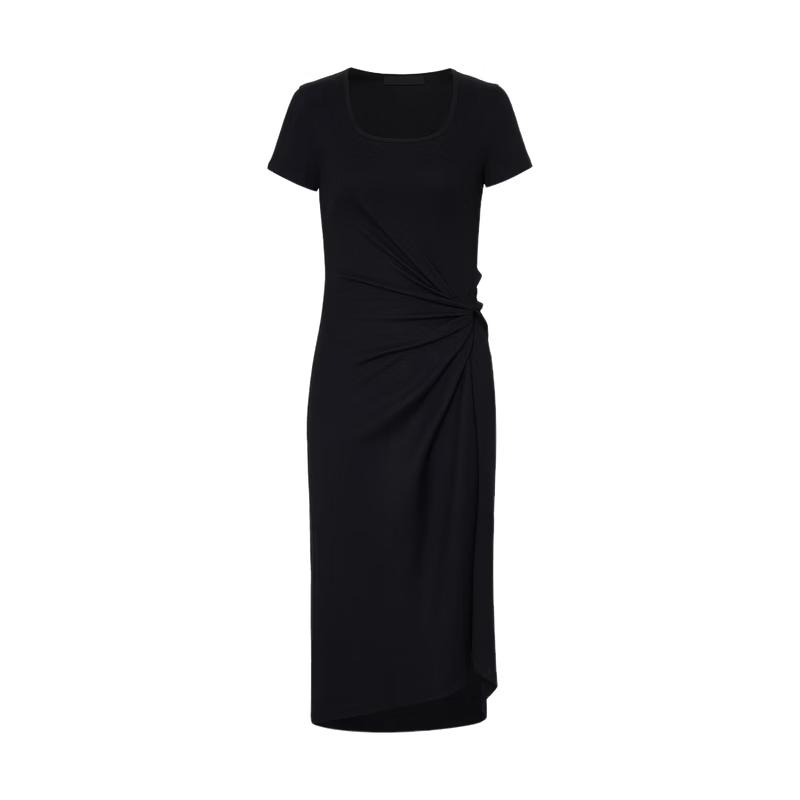 MO&Co. A-Line U-Neck Irregular Hem Long Dress