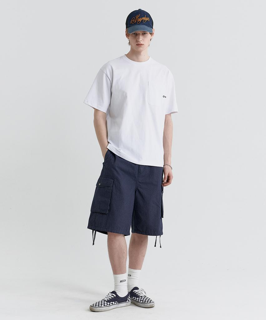 MAGOODGAN Swagver 3593 Buttonhole Semi-Overfit Off-White Short Sleeve Tee