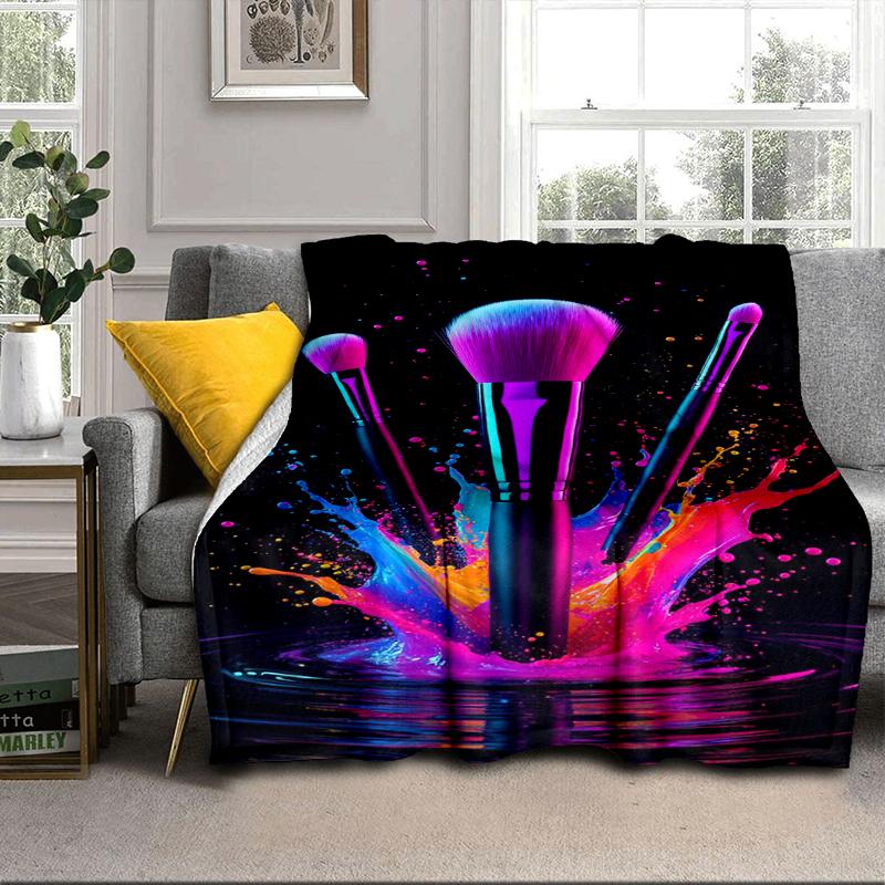 Colorful Lipstick Collection Blanket Flannel Blanket for Bed, Sofa, Camping, Hiking, Picnic Essentials, Gift for Family Fan Gifts