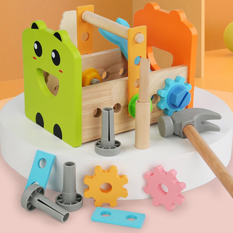 Simulation Maintenance Tools Toy Storage Combination Wooden Tools Assembly Set Backpack Role Playing Toys