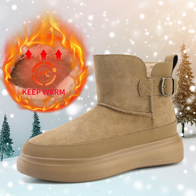 New Winter Women's Boots High-top Snow Boots Thickened Plush Warm Simple And Versatile Comfortable Outdoor Non-Slip Cotton Shoes