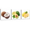 Set of Three Pictures Canvas Print Nature Fruits