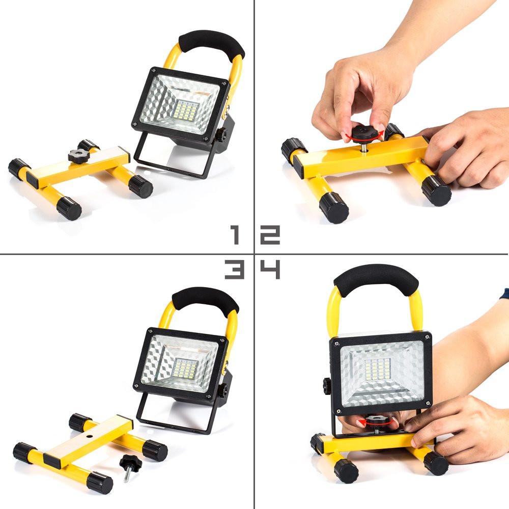 LED Portable Rechargeable Floodlight Waterproof Spotlight Battery Powered Searchlight Outdoor Camping Hiking Emergency Work Lamp
