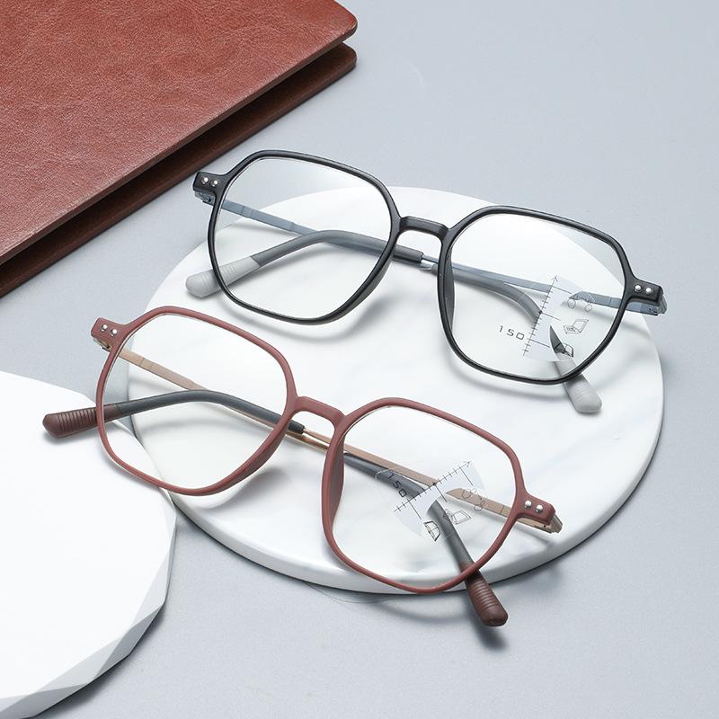Personality Retro Multifocal Reading Glasses Women Men Comfortable Stable and Anti-slip Anti-Blue Light Eyeglasses +1.0 To +4.0