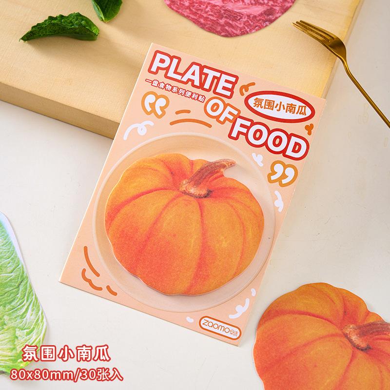 Bulk 30 Cute Food Themed Mini Sticky Notes, DIY Self-Adhesive Memo Pads with Simulated Fruit Vegetable Prints