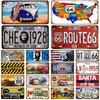 Metal Sign Art Bar Club Plaque Home Tire Shop Wall Art Decor Gas Route 66 Arts Plate Garage Tin Sign Poster Vintage Car TinPlate