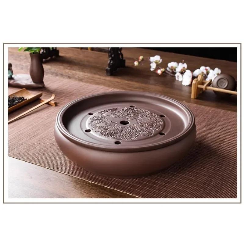 2024 New Kung Fu Tea Plate, Tea Sea, Tea Table, Purple Sand Large Tea Plate, Ceramic Tea Set, Simple Household Circular Tea Tray