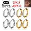 2/20 BUCȘE Inel de Ureche Titan G23 Segment Articulat CZ Inel Rotund pentru Nas pentru Femei Tragus Ureche Cartilaj Helix Daith Bijuterii Piercing