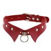 Punk Goth Red PU Leather Choker Collar Sexy Spike Neck Strap Clavicle Necklaces for Women Men Jewelry Gothic Accessories