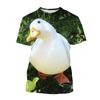 Summer Cute Pets Duck T-shirt For Men Casual Animal 3d Print Short-sleeved Round Neck T Shirt Harajuku Loose Tees tops