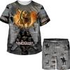 Toddler Boys Girls Cartoon 3D Print Jurrasic Dinosaur T Rex Velociraptor Tees/Suits Teenager Casual Summer T Shirt Tracksuit Set