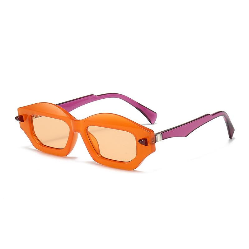 Personality Internet Celebrity Sunglasses Hip-hop New Color-blocking Colorful Couple Sunglasses Women 3954
