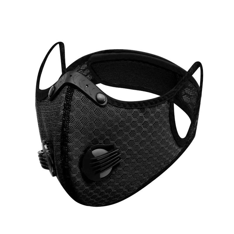 1 ST Cykelmask Med Aktivt Kolfilter Mask PM2.5 Anti-Förorening Tvättbar Sportmask Utomhus Sport Träningsmask