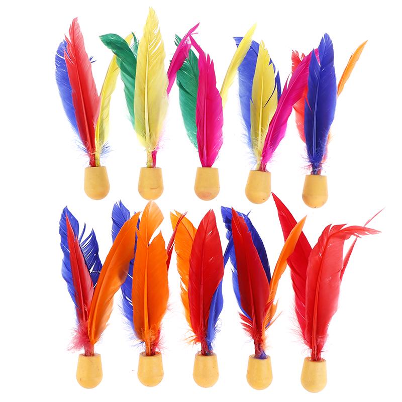 10Pcs Outdoor Badminton Ball Children Rubber Shuttlecock Feather Shuttlecock