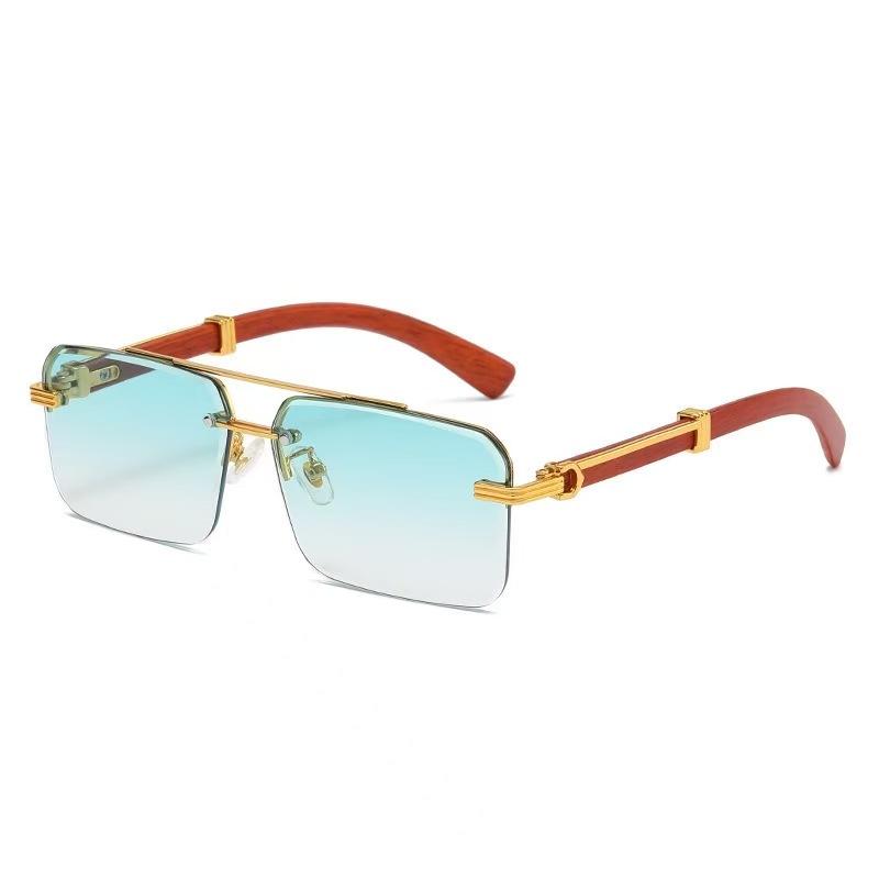 New Sunglasses Trendy Double Beam Trimmed Sunglasses Square Glasses
