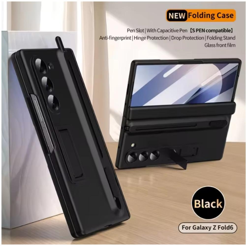 Original Kickstand Hinged Protect Case For Samsung Galaxy Z Fold 7 6 5 4 3 Touch Pen Slot Screen Glass Film Lens Shockproof Cover