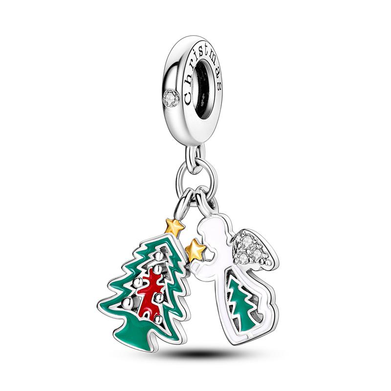 925 Silver Green Series Tree Cactus Avocado Pendant DIY Charm Beads Fit Bangle Charms Bracelet Women Jewelry