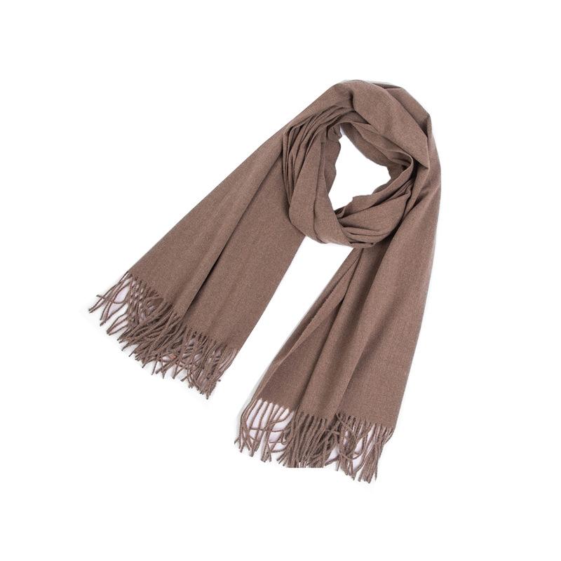 European and American Style Women's Autumn Winter Warm Scarf Solid Color Shawl Polyester Tassel Pashmina