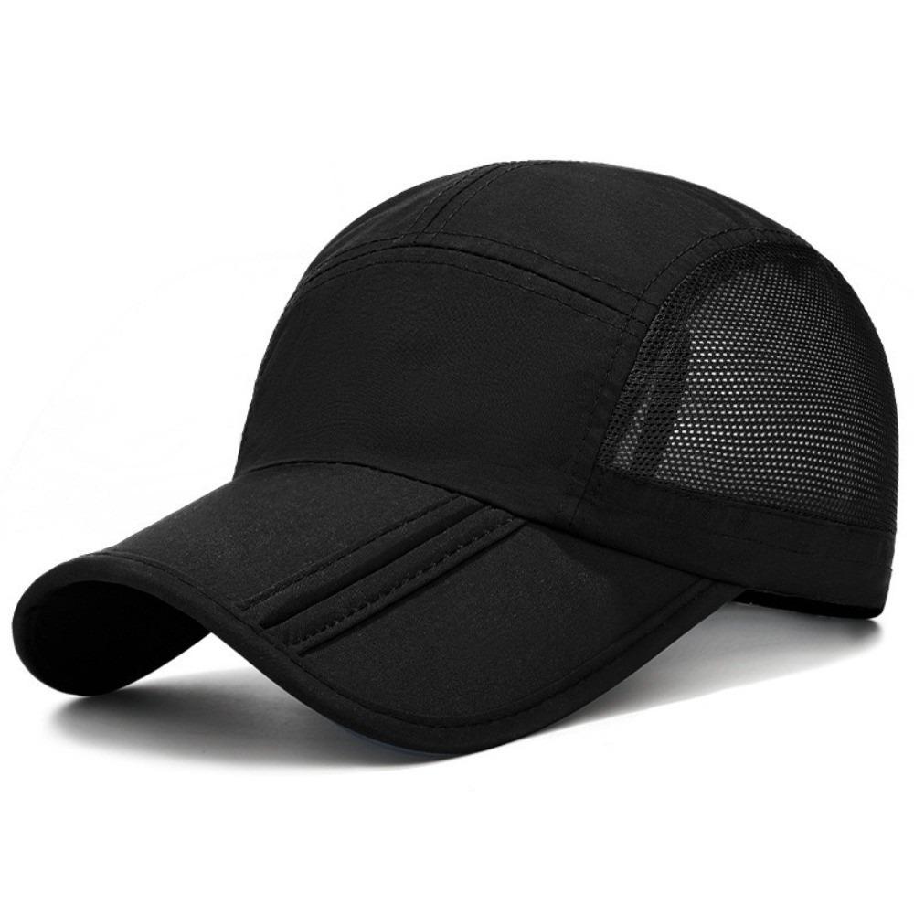 Breathable Solid Color Baseball Cap Quick Dry Adjustable Outdoor Sun Hat Foldable Thin Mesh Sports Caps Men