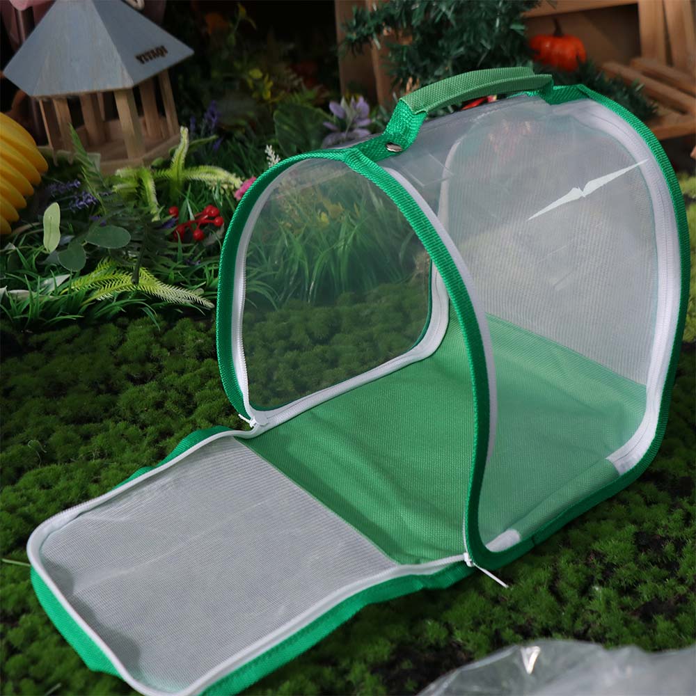 Transparent Critter Butterflies Cage Waterproof Wear Resistant Raising Bug Insect Cage Folding Hanging