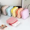 Sanitary Napkin Pouch Portable Seersucker Striped Pattern Multi-functional Cosmetic Bag Mini Makeup Bag Daily Use Storage Bags
