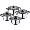 Cookware - SAN IGNACIO - Hita Collection - Stainless Steel - 8 Pieces - Glass Lids