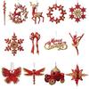 Durable Christmas Tree Snowflake Pendant Glittered Acrylic Hanging Decoration For All Holiday Setting