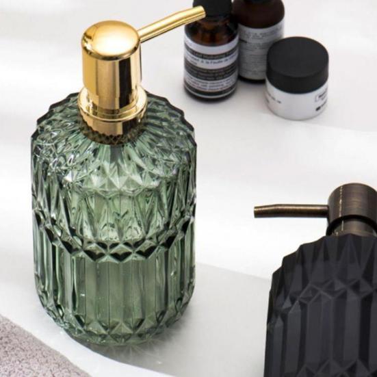 Glass Lotion Bottle Anti-Slip Bottom Transparent Design Large Capacity Liquid Dispenser Home Accessory