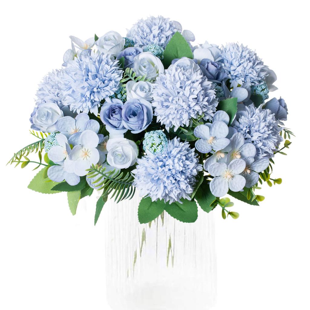 Artificial Flowers Silk Bulbous Chrysanthemum Rose Festival Wreath Wedding Bridal Bouquets Home Vase Sale Diy Gift Box Decor