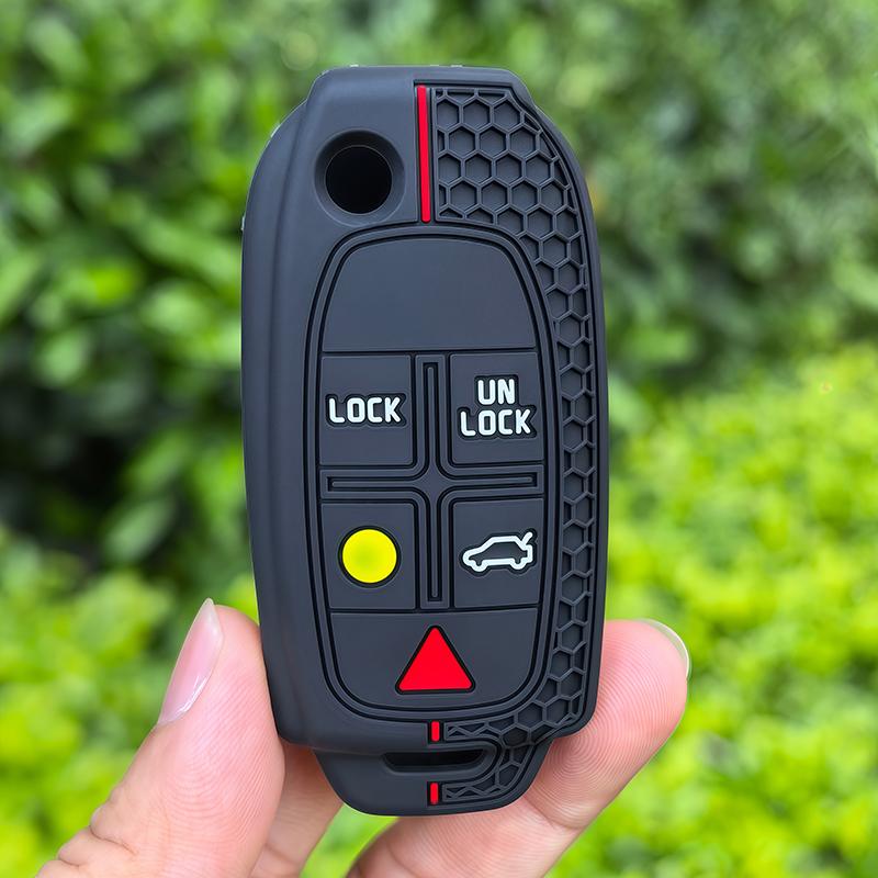 Keychain Key Ring Silicone Car Key Case Cover For Volvo S60 S80 XC70 XC90 V70 Remote Key Protection Shell