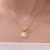 New Dragon Fu Head Blessings Full of Blessings and White Shells Retro Necklace Women's Universal Chain