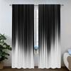 2pcs - Gradient Stripes In Black and White Print Curtains   Pole Bag Curtains   Home Decoration   Room Decoration