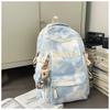 The New Schoolbag Is High-value, Fresh and Sweet, Literary Tie-dye Backpack, Couple Contrasting Colors, Light Travel Backpack.
