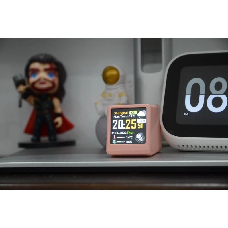 Chytrá meteorologická stanice Stolní LED LCD Digitální WiFi Hodiny Elektronický teploměr Hygrometr Senzor Venkovní stolní dekorace Hodiny Počasí Mini TV