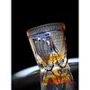 Peacock Open Screen Edo Kiriko Manual Cut Purple Crystal Glass Wine Snifter Brandy Tumbler Rock Glasses Whisky Cup Glassware