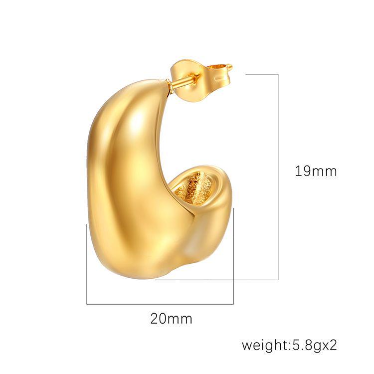 European and American Retro High-End Irregular Stainless Steel Stud Earrings for Women