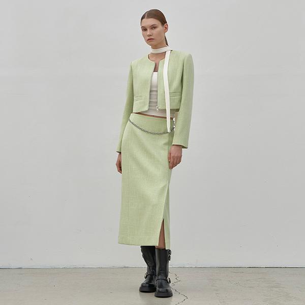 Atelier Nine Linda Tweed Set-Up H Line Skirt(Sk-4903)