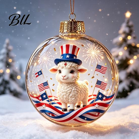 Dekorative Hängekugeln Leuchtendes Weihnachtsgeschichte-Ornament, Licht?Up Mini Urlaubsszene Kugel mit Warmen Gartenparty-Ornamenten LED-Licht, Klar