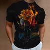 Mode männer T-Shirt 3D Blume Drucken Kurzarm Tops Straße Casual Rose T Shirt Streetwear Übergroßen T Hemd Männer kleidung