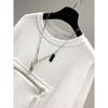 Autumn Round Neck Hoodies Women Loose Zipper Pocket Pullover Sweatshirts Long Sleeve Top