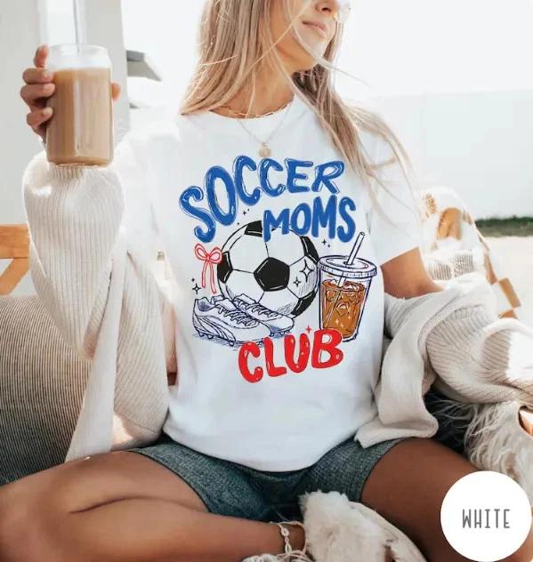 Club de Madres Futboleras Camiseta Mujer Mamá Futbolera Día de Partido Camiseta Deportiva de Moda