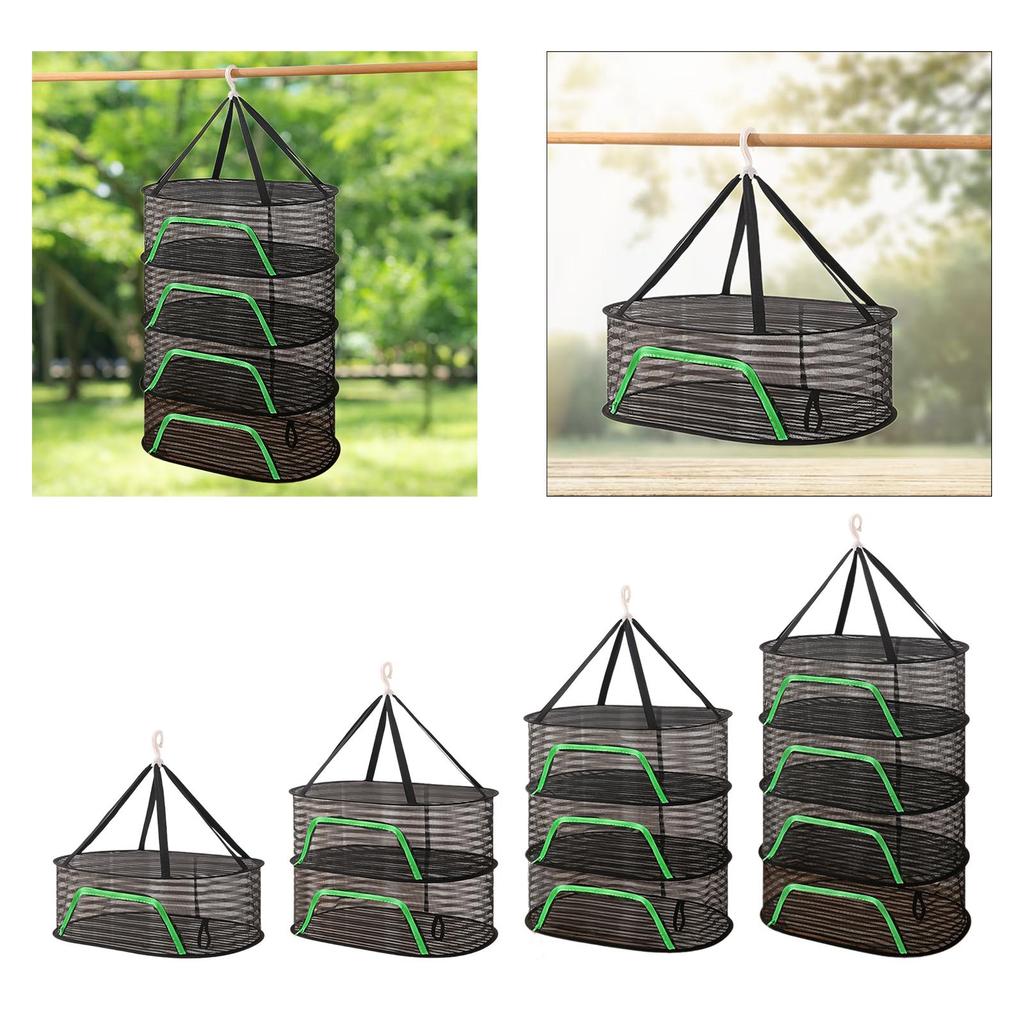 Home Drying Net Plant Hanging Dry Mesh Net Sturdy with Zipper Fish Drying Net Portable for Tea Vegetables Fruits Meat Tableware